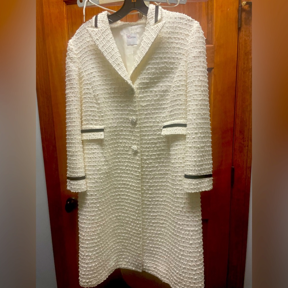 Red Valentino White Mid Length Coat US Size 10